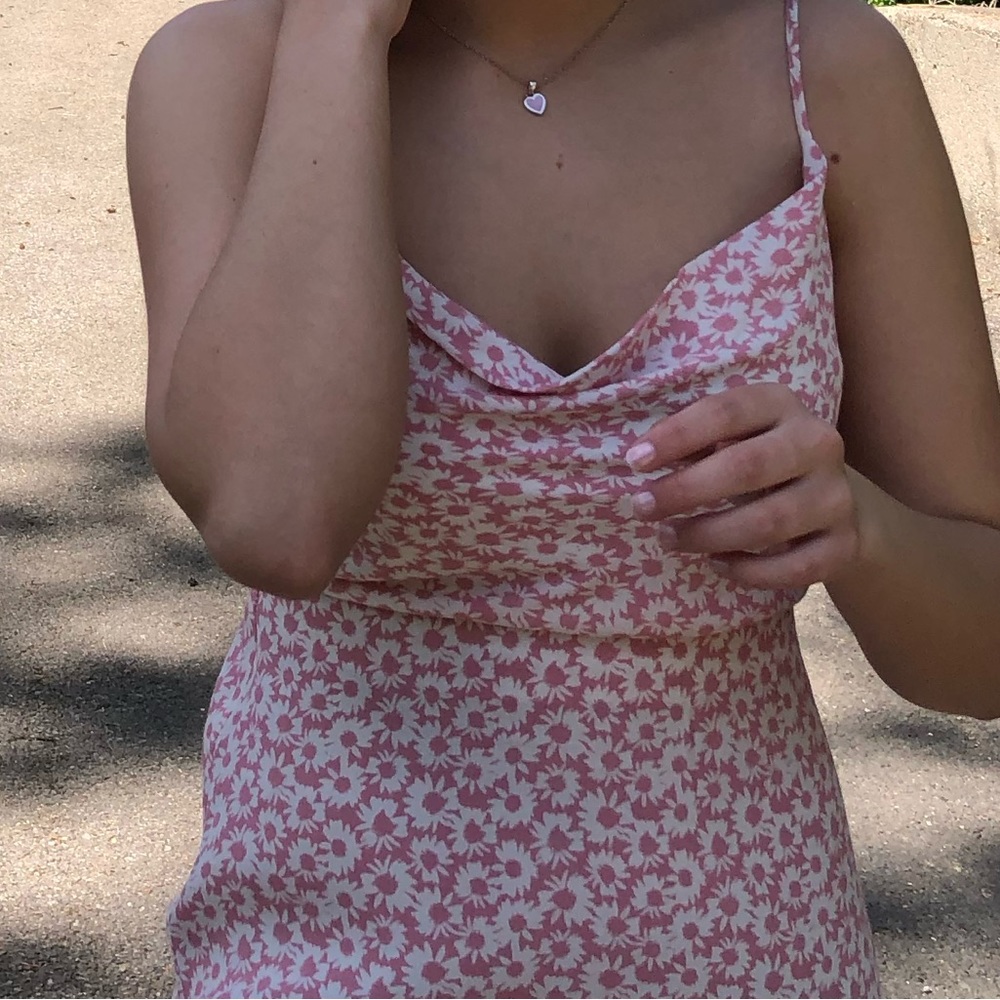 Cowl neck flower dress
